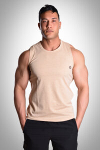 X Back T-Shirt , Beige