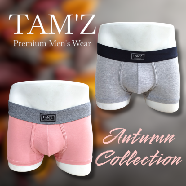 Boxer Shorts - Grey & Pink - Set (2 Pcs )