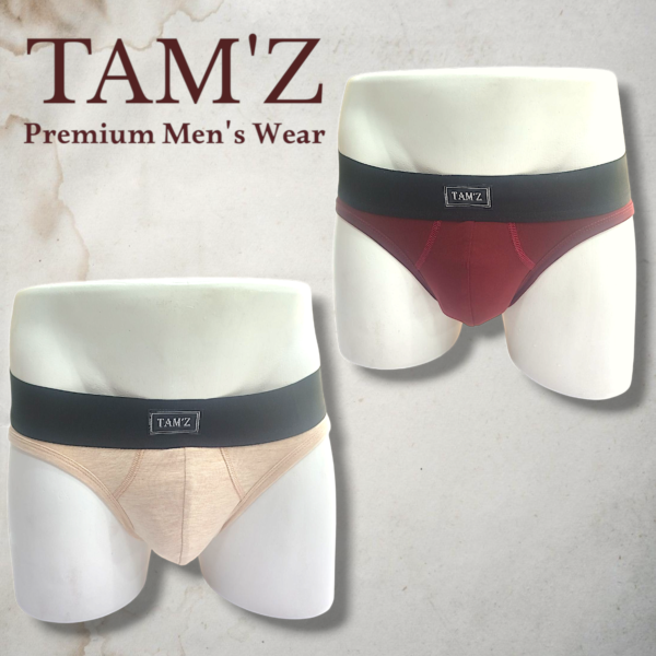 Brief Beige & Maroon - Set (2 Pcs)