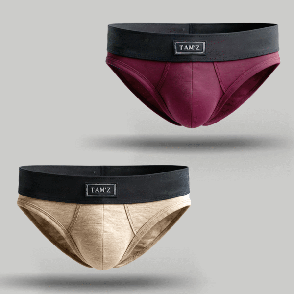Brief Beige & Maroon - Set (2 Pcs)
