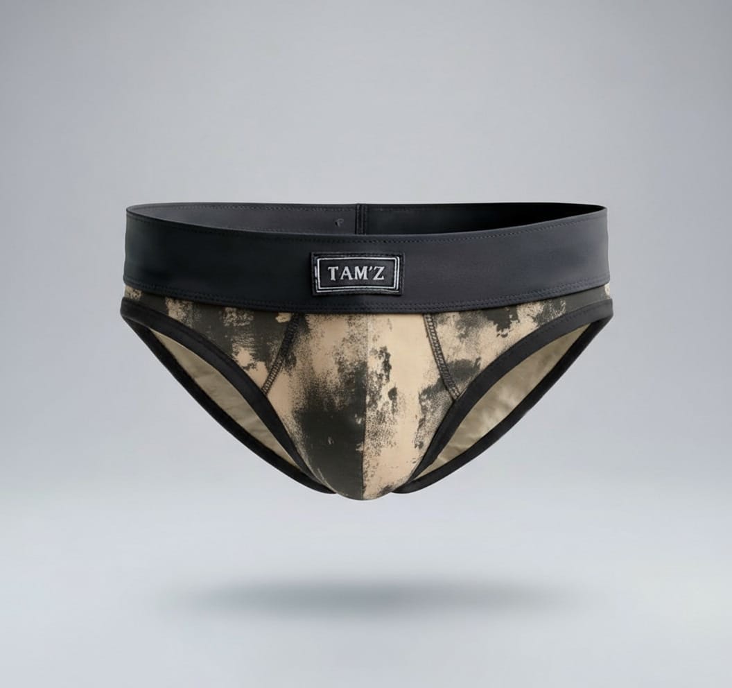 سليب TAMZ Smoky — ملابس داخلية رجالية بنقشة دخانية، حزام أسود، وقصّة عصرية أنيقة