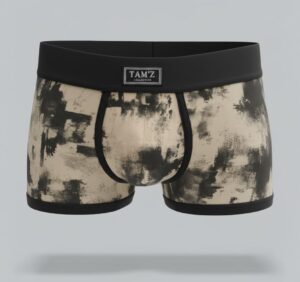 TAMZ Smoky Boxer men’s underwear with black smoky pattern and soft black waistband