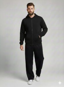 men’s black zip-up hoodie jacket casual sportswear